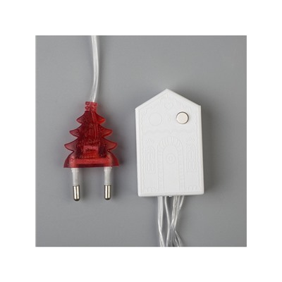 Гирлянда «Нить» 5 м, IP20, прозрачная нить, 50 LED, 8 режимов, 220 В, свечение красное