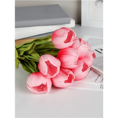 Цветок искусственный Тюльпан 32 см розовые / GR-057 /уп 10/100/1200/латекс