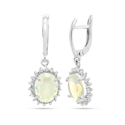 Серьги из серебра лунный камень, СПН4020