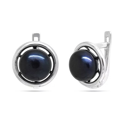 Серьги из серебра жемчуг, см031ч