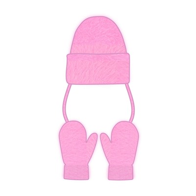 Комплект трикотажный для девочек: шапка, варежки