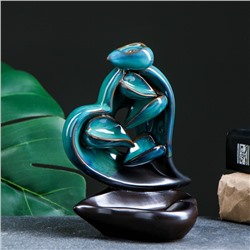 Подставка для благовоний TAKE IT EASY «Сердце», набор благовоний конусы, стелющийся дым, зелёное, 13×9×16 см