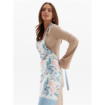 Фартук новогодний «Этель» Christmas flowers 60×70 см, 100% хл, саржа 190 г/м²