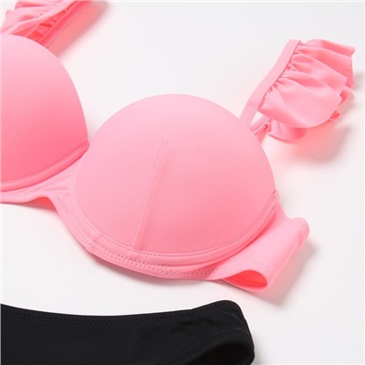 Купальник раздельный женский MINAKU, розово-чёрный, размер 42