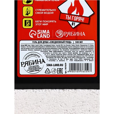 Гель для душа HARD LINE «Тому, у кого огонь в сердце», 500 мл, аромат мужского парфюма