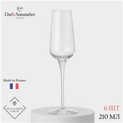 Набор фужеров для шампанского Chef&Sommelier SUBLYM, 210 мл, 6 шт., хрустальное стекло, прозрачный