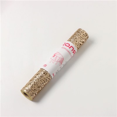 Дорожка на стол Доляна «Паутинка», 30×150 см, золотая