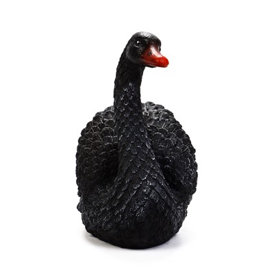 Садовая фигура из полистоуна «Чёрный лебедь», 32×22×35 см
