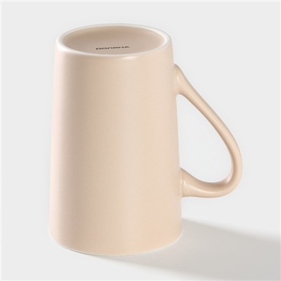 Кружка Доляна Good morning. Tea, 385 мл, фарфор, бежевая