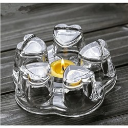 Подставка для подогрева «Хрусталик», d=11 см, стекло, прозрачная