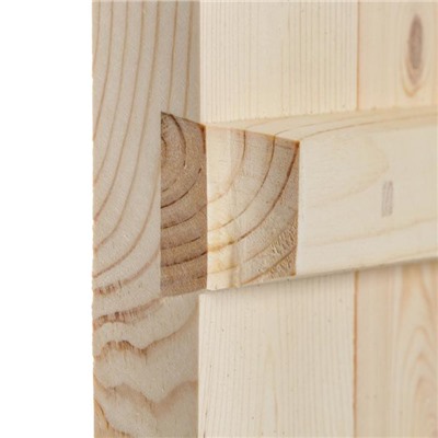 Дверь для бани и сауны, 180×70 см по коробке, сосна, на клиньях, массив, «Добропаровъ»