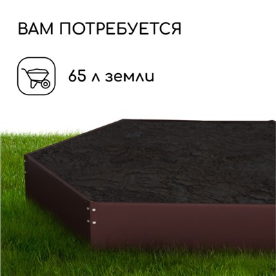 Клумба оцинкованная, d=80 см, высота бортика 15 см, коричневая, Greengo