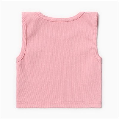 Майка-топ для девочки MINAKU: Basic Line KIDS, розовая, рост 116 см