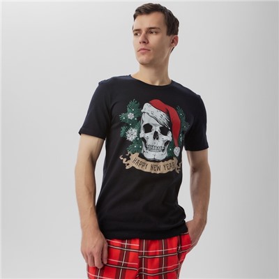 Пижама мужская (футболка, брюки) KAFTAN «Череп», чёрная, размер 56