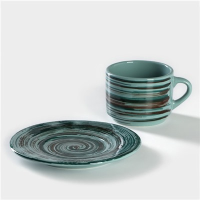 Чайная пара фарфоровая Tramontano, чашка 200 мл, блюдце d=15.5 см