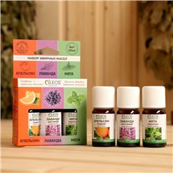 Набор 100% натуральных эфирных масел «Апельсин, лаванда, мята перечная»