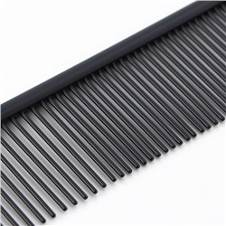 Расческа для шерсти с гальваническим покрытием, 18.8×4.2 см, чёрная