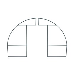 Теплица (каркас), 8×3×2 м, металл, профиль 20×20 мм, шаг дуги 1 м, без поликарбоната, МИКС