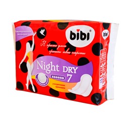 Прокладки "BIBI" Night Dry, 6 капель,  7 шт.