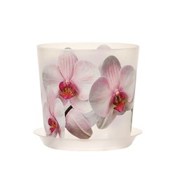 Горшок для орхидей с поддоном IDEA «Деко», 1.2 л, пластиковый, белый