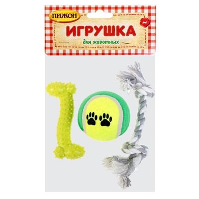 Набор игрушек для собак, 3 шт., микс цветов