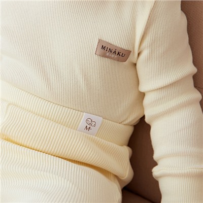 Брюки (клеш) для девочки MINAKU, рост 62-68 см, айвори