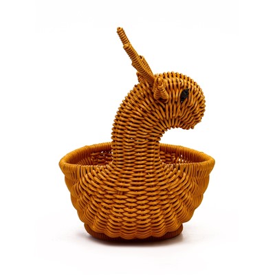 Корзина плетёная для хранения «Олень», 30×23×30 см, пластиковая, коричневая