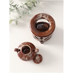 Аромалампа для эфирных масел «Чайник на колонне», под мрамор, 12×8.5×8.5 см, МИКС