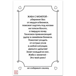 Кошельковый талисман Жаба на монете