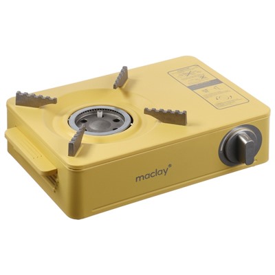 Плита газовая портативная maclay, для кемпинга, 20×32.5×10.5 см, бежевая