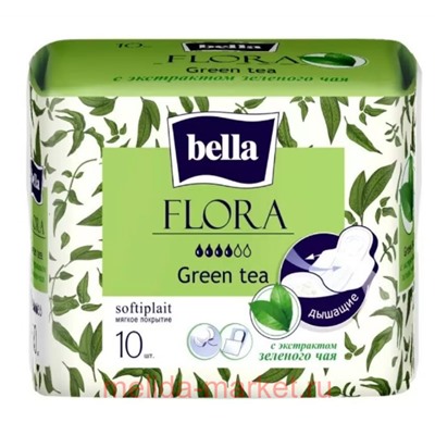 Прокладки Bella Flora Green tea с экстрактом зеленого чая 10 шт BE-012-RW10-098