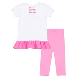 Комплект трикотажный для девочек: фуфайка (футболка), бриджи