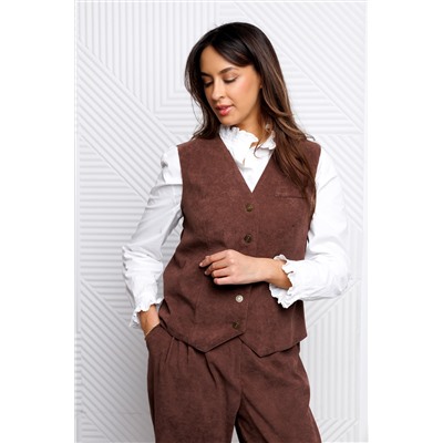 Костюм брючный вельветовый с жилеткой 399MOC