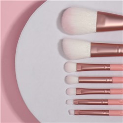 Набор кистей для макияжа MAKEUP, 7 предметов, в тубе, розовый