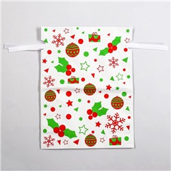 Пакет подарочный новогодний с завязками, «Ассорти», 24×32 см