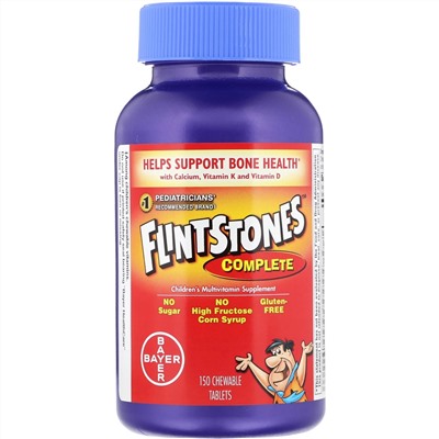 Flintstones, Комплекс для детей, мультивитаминная добавка, 150 жевательных таблеток