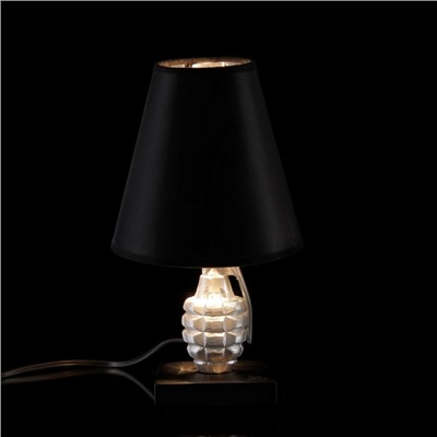 УЦЕНКА Лампа настольная «Граната», 30×22×22 см, чёрно-серебристая