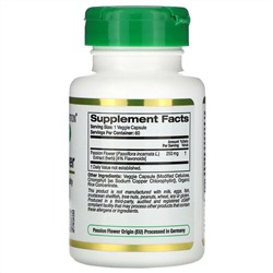California Gold Nutrition, EuroHerbs, пассифлора, 250 мг, 60 растительных капсул