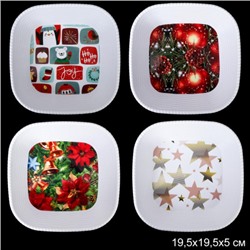 Ваза для фруктов 19,5 см / HX-HL2020 /уп 150/ новогодняя