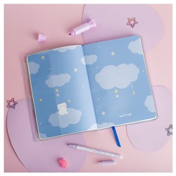 Записная книжка А5 80 листов в линию, ЛАЙТ, кожзам, MESHU "Cutestar", съемная пластиковая обложка с дизайном, пантон, белила, блок офсет