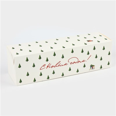 Коробка подарочная новогодняя складная «С Новым годом!», 9.5×32.5×9.5 см