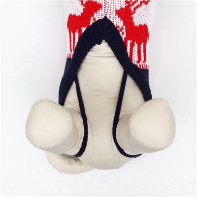 Свитер «Бегущие олени», L (ДС 30, ОШ 30, ОГ 45 см), синий