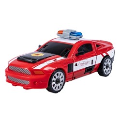 Трансформер робот-машина пожарная легковая, метал. детали, 2в1 цвет красный CRD