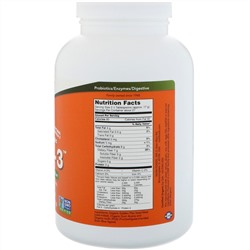 Now Foods, Сертифицированный органический продукт, Fiber-3, порошок, 454 г (16 унций)