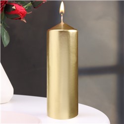 УЦЕНКА Свеча «Столбик», золотая, 5.5×15 см
