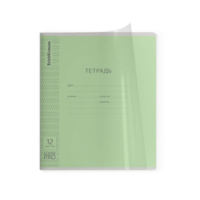 Тетрадь  12л  1 класс в две линии с частыми наклонными с пластиковой обложкой "Классика CoverPrо" ассорти 60552 ErichKrause