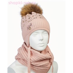 02-54-S (E) Комплект для девочки (шапка+снуд) (50-52)