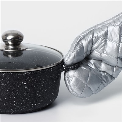 Набор прихваток Доляна «Профи», 2 шт., 30×16×2 см, серый