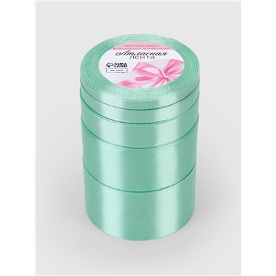 Атласная лента, набор 5 шт., 6/10/20/40/50 мм, 23±1 м, нежно-зелёная №181