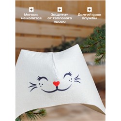 Шапка для бани и сауны «Кошка», шерсть, полиэфир, «Добропаровъ»